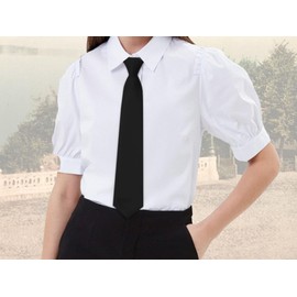 Luckyvestir Womens Ties Set Pre-tied Adjustable Womens Ties 2.75" Skinny Neckties for Women School Uniforms Graduation
