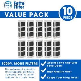 Fette Filter - Activated Carbon Refrigerator Air Filter Compatible with Paultra2 ultra 2 Pure Air 2 Frigidaire and Electrolux Refrigerators Part #5303918847 (Pack of 10)