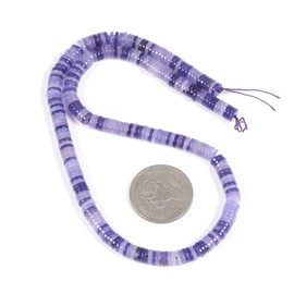 Piedras preciosas de jade azul teñidas de 5 a 6 mm Heishi Disc Rondelle Spacer para hacer joyas, abalorio sueltas de 16 pulgadas