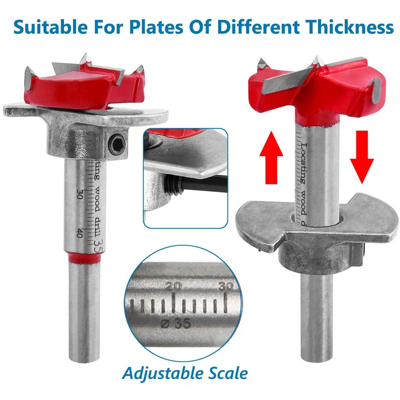 Bestgle Hinge Hole Drill Guide Set, 35mm Forstner Guide Drill