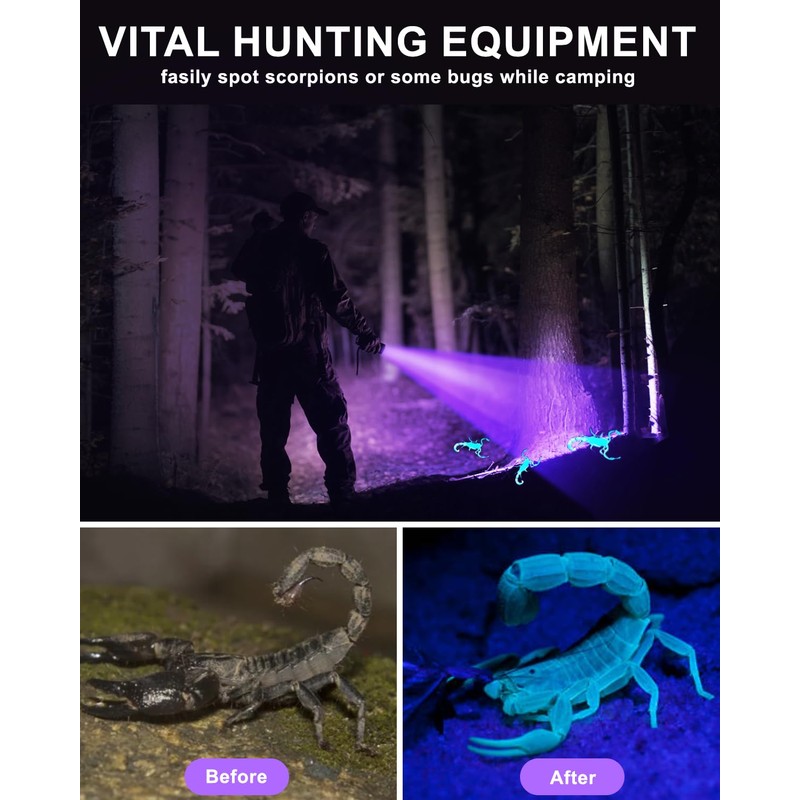 Minsk Black Light 60W, Flashlights High Lumen, USB C Rechargeable,