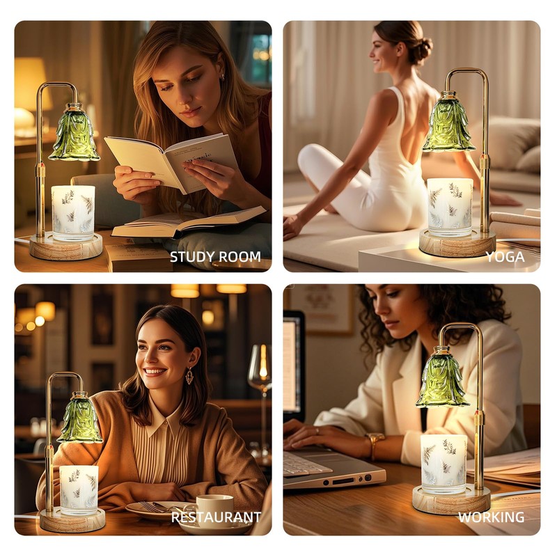 HITDLTSC Candle Warmer Lamp with Timer, Adjustable Height, 3 Replacement