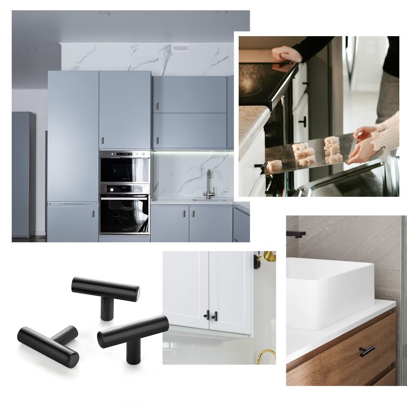 Ravinte 30 Pack Black T Bar Cabinet Knobs 2 Inch