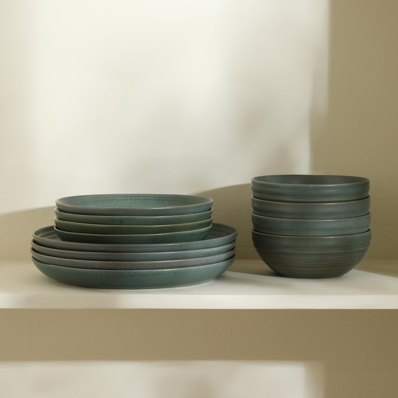 Stone Lain Elio 4-Piece Dinner Plate Set Stoneware, Green