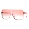 Womens Super Oversized Fashion Sunglasses Flat Top Square Translucent Frame
