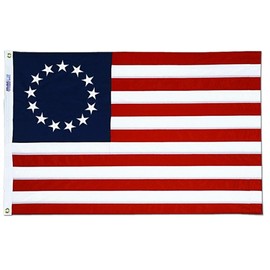 Annin Flagmakers 318100 Betsy Ross with Embroidered Stars Cotton Bunting-3 ft. X 5 ft.