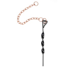 Good Directions 12” Rain Chain Ground Anchoring Stake, Black Powder-Coated Steel, Includes 17” Copper Chain