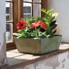 Novelty Ella Low Square 10" Planter, Grey