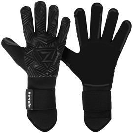 Bezain Professional Goalkeeper Gloves Black 3D Texture Size 7-10 (Size 8: Adults)