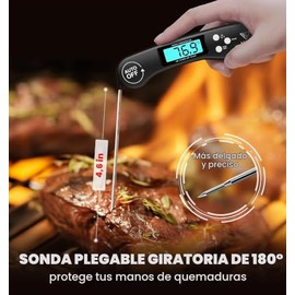 DOQAUS Termómetro digital para carne, termómetro de alimentos de lectura instantánea para cocinar con luz de fondo y pantalla giratoria automática, ac