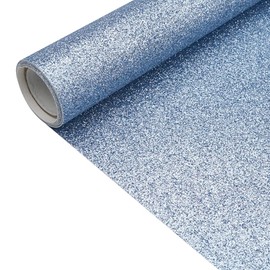 Sky Blue 11.8X 53 Inch (30 x 135 cm) Sparkly Superfine Glitter Leather Rolls Shiny Faux Fabric Canvas Perfect for Craft DIY Handmade Projects Patchwork Bow Earring Craft Key Chain