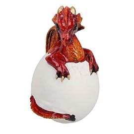 AB Tools Red Baby Dragon Egg Hatching Resin Fantasy Sculpture Statue Ornament Figurine