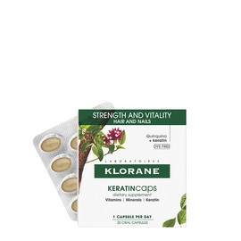 Klorane Quinine Nutritional Supplement for Hair and Nails with Quinine & Keratin, 30Caps