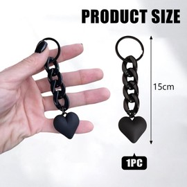 Kinretixia Heart Keyring for Men and Women, Lightweight and Stylish, Ideal Accessory for Bags, Car and Handbag Keys, black, Modern Romantic
