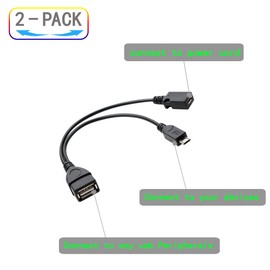 ZJKJHJY 2-in-1 Micro USB to USB Adapter (OTG Cable + Power Cable)