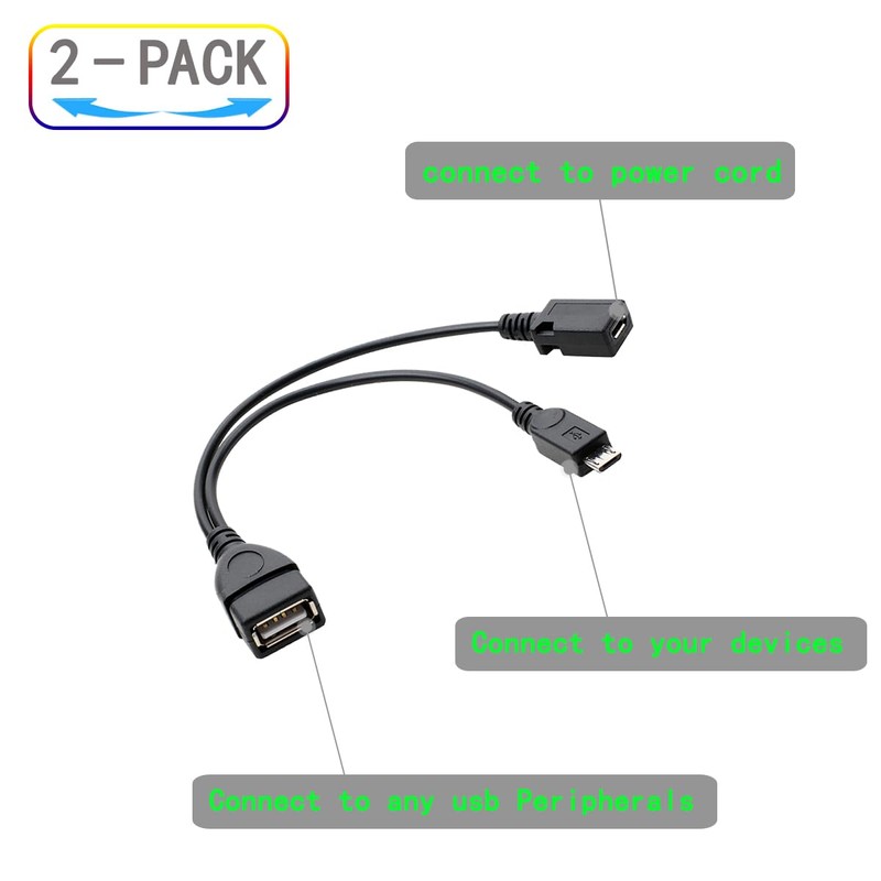 ZJKJHJY 2-in-1 Micro USB to USB Adapter (OTG Cable +