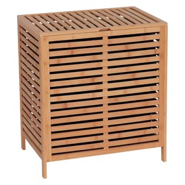 Bamboo Laundry Hamper with Lid, Removable Bag, Slatted Ventilation Design, Large Storage Basket, Perfect for Bathroom or Laundry Room