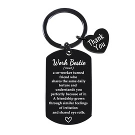 BESPMOSP Work Bestie Gifts Funny Gifts for Coworker Keyring Leaving Gifts for Colleagues Boss Coworker Birthday Gifts Goodbye Gifts Appreciation Gifts Retirement Gifts for Office Bestie Friend Female