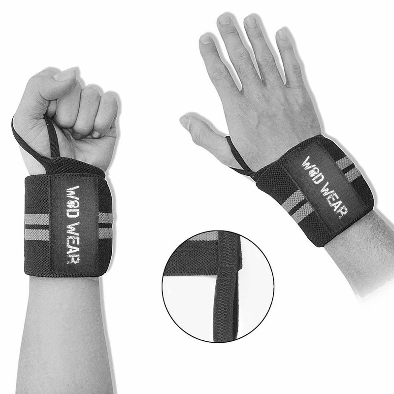 WOD Wear Elastic Wrist Wraps for Powerlifting, Strength Training, Bodybuilding,