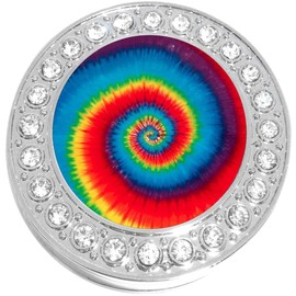 New Charms Tie Dye Rainbow Purse Hanger with Bling - Keeps Your Bag Off The Floor and Folds to Fit in Your Handbag