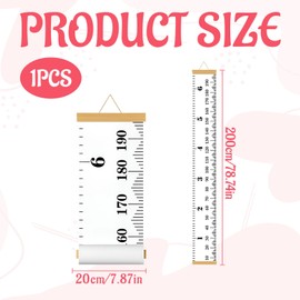 1PCS Height Chart for Kids Removable Wall Decor for Kids Canvas Ruler,Kids Height Wall Chart,Height Chart Removable Wall Decor for Childrens Canvas Ruler for Accurate Measuring Height(White)