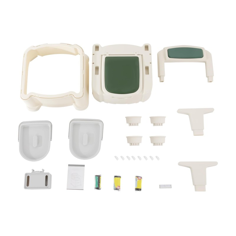 Portable Bedside Commode with Night Light, 440lb Load Capacity,PU Cushion,