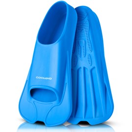 Odoland Pinne da Nuoto, Pinne da Allenamento per Adulti e Bambini, Pinne Corte da Immersione, per Uomo e Donna, per Allenamento al Nuoto o Allo Snorkeling, Blu, XL: 44-45