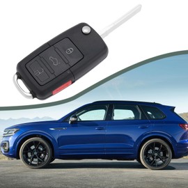 VGOL 4 Button Folding Replacement Key Fob Case Compatible with VW Compatible with Seat Compatible with Skoda Compatible with Golf Compatible with Bora