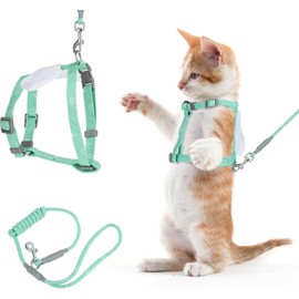 TIESOME - Juego de arnés y correa para gatos, arnés ajustable para gatitos, a prueba de escapes, arnés con correa para caminar al aire última