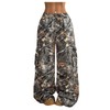 Verdusa Women's Camo Cargo Y2K Flare Pants Drawstring Waist Straight