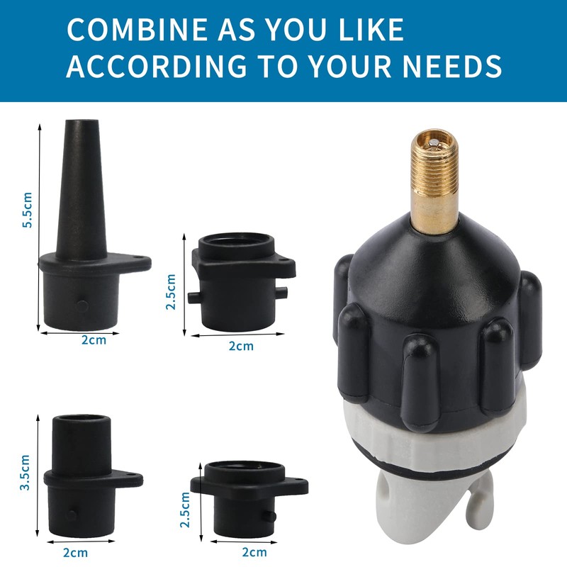 WOUMON SUP Pump Adapters,Air Valve Converter,Multifunction Air Valve Attachment for
