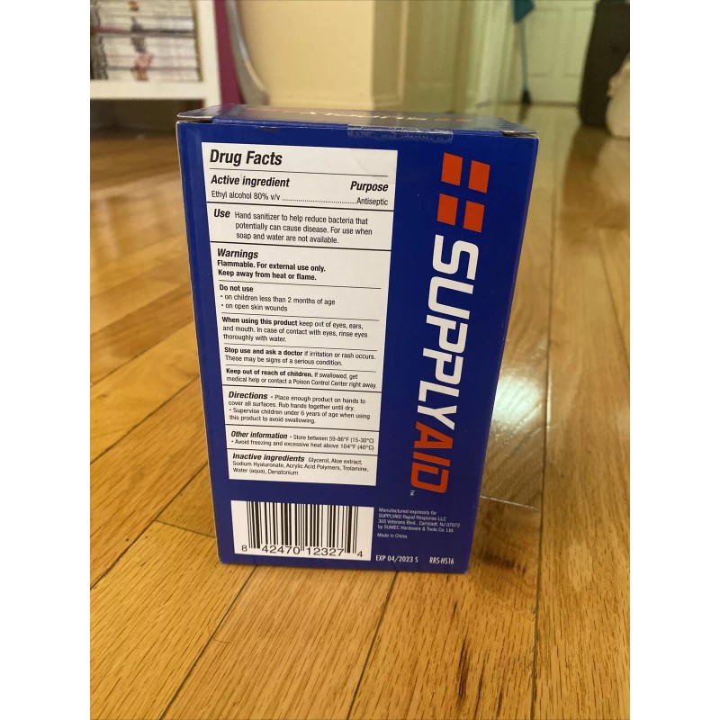 Supply Aid (4-pack) SUPPLYAID 80% Alcohol Hand Sanitizer Gel with