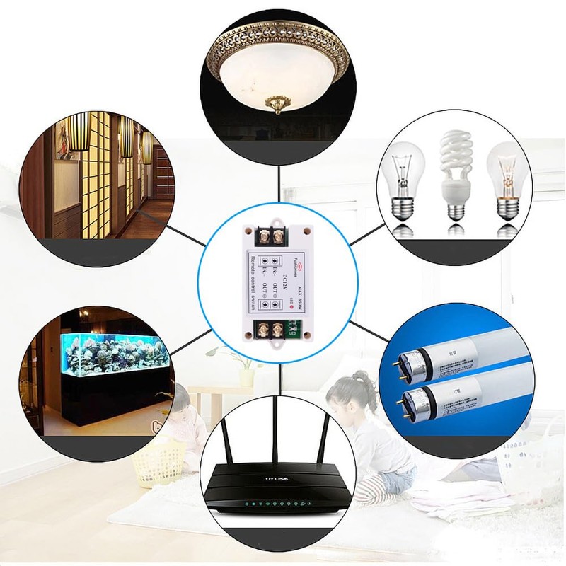 DC12V Wireless Remote Control Switch, 433Mhz 40A 1CH Universal Relay