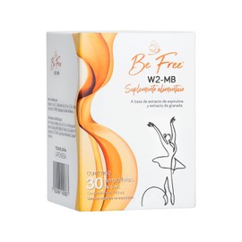 Be Free - W2-MB, Suplemento Alimenticio, 30 Ampolletas de 5ml, con Extracto de Espirulina y Granada, Ingredientes Naturales, con Tecnología Cold Bio  