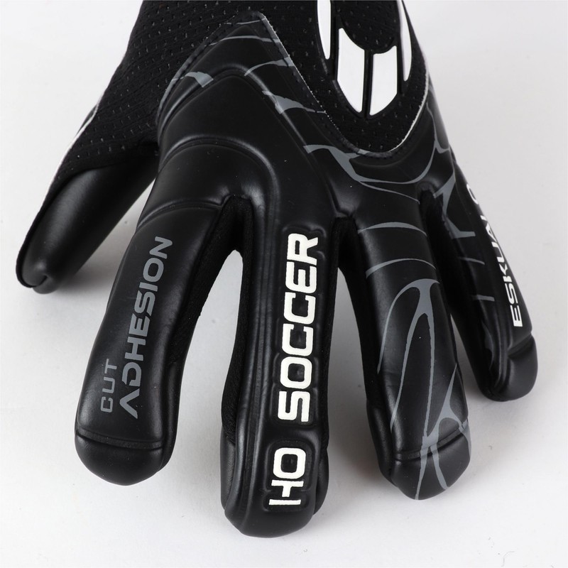 HO Soccer ESKUALO Blackout Goalkeeper Gloves, Plain, Children, Black 6