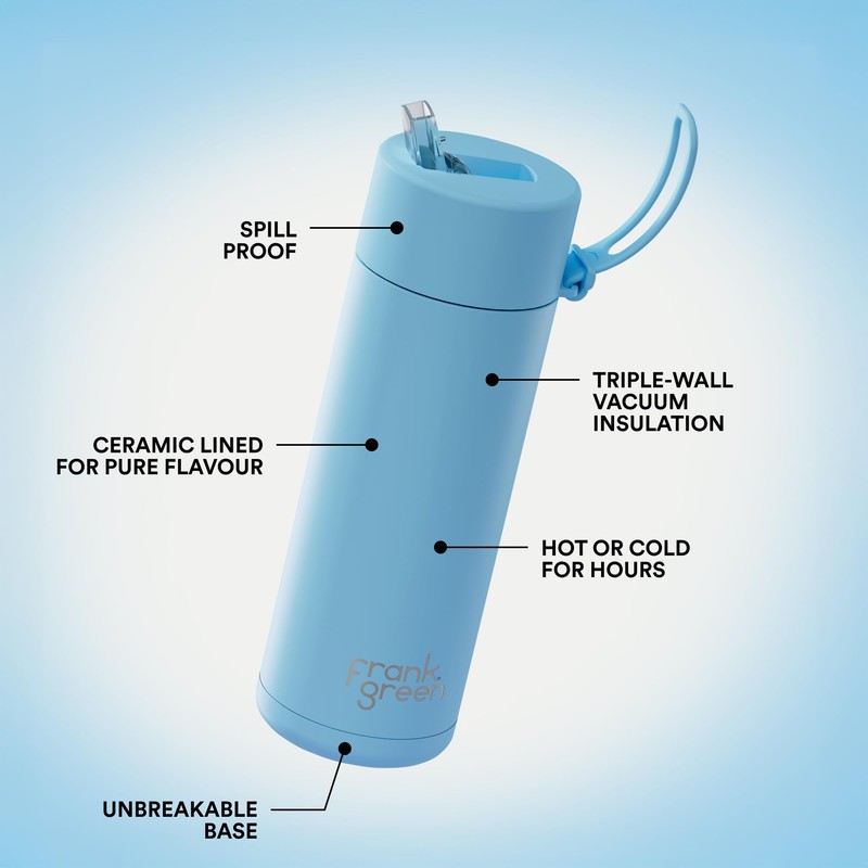 Frank Green - Ceramic Reusable Bottle - Stainless Steel Water