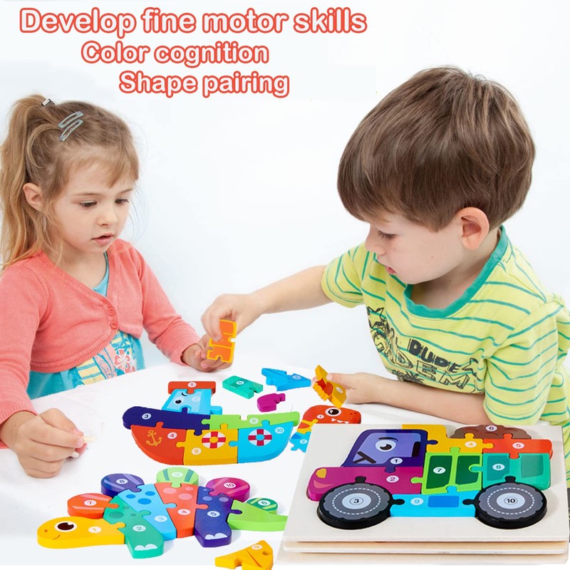 Wooden Puzzles Dinosaur Animals Jigsaws puzzle Toys for Kids 3