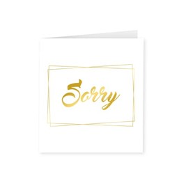 PD-Party 7028034 Explanatory Paper Greeting Card - Sorry, Gold/White, 15 cm Length x 15 cm Width x 0.5 cm Height