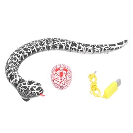 Infrared Remote Control Rattle Snake BatteryPowered Robotic Snake Toy Kids Animal Prank Toy(Black )