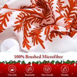 YIYEA Christmas Comforter Set, 7 Pieces Bed in a Bag, Christmas Bedding Sets with Comforter, Flat Sheet, Fitted Sheet, 2 Embroidered Pillowcases, and 2 Printed Pillowcases, Queen