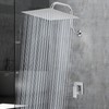 Voolan Rain Shower Head with Goose Neck Curve Arm, All