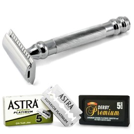 Parker-Astra-Derby Rasierer und Rasierklingen 98R - 1 Packung mit 3 Stück
