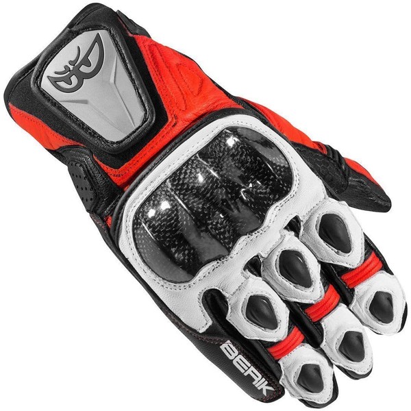 Berik Namib Motorcycle Gloves, Black/White/Red, XS