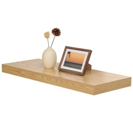 Fun Memories 30 Inch Floating Shelf, 12 Inch Deep Shelves for Bathroom, Rustic Wood Wall Shelves for Wall Decor & Storage, Wall Mounted Wood Shelf, Oak, Set of 1