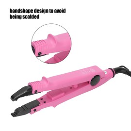 Plancha de extensión de cabello, conector de cabello Máquina de conector térmico con cambio de temperatura profesional Herramienta de fusión de varita de hierro en forma U Peluquería y peluquería(US)