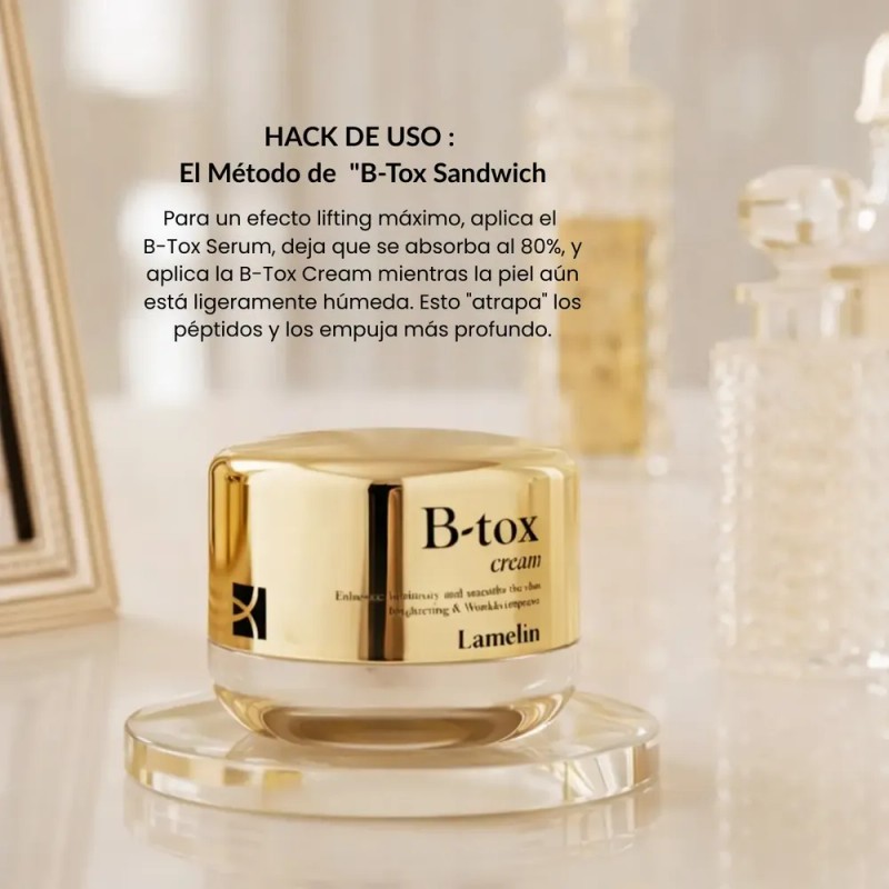 Crema Lamelin B-TONIX Anti Edad con Péptidos y Ácido Hialurónico,