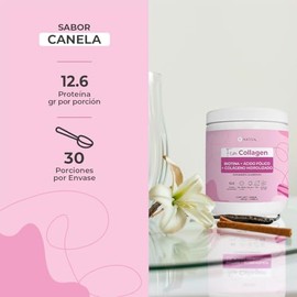Nativa 5 | Fem Collagen Colágeno Hidrolizado Puro con BIOTINA Y ÁCIDO FÓLICO |Sabor Canela|Cuidado de Piel, Cabello y Uñas|12.6gr de PROTEÍNA |Enriquecido con Zinc + Vitaminas C, B7 y B9 | 450gr