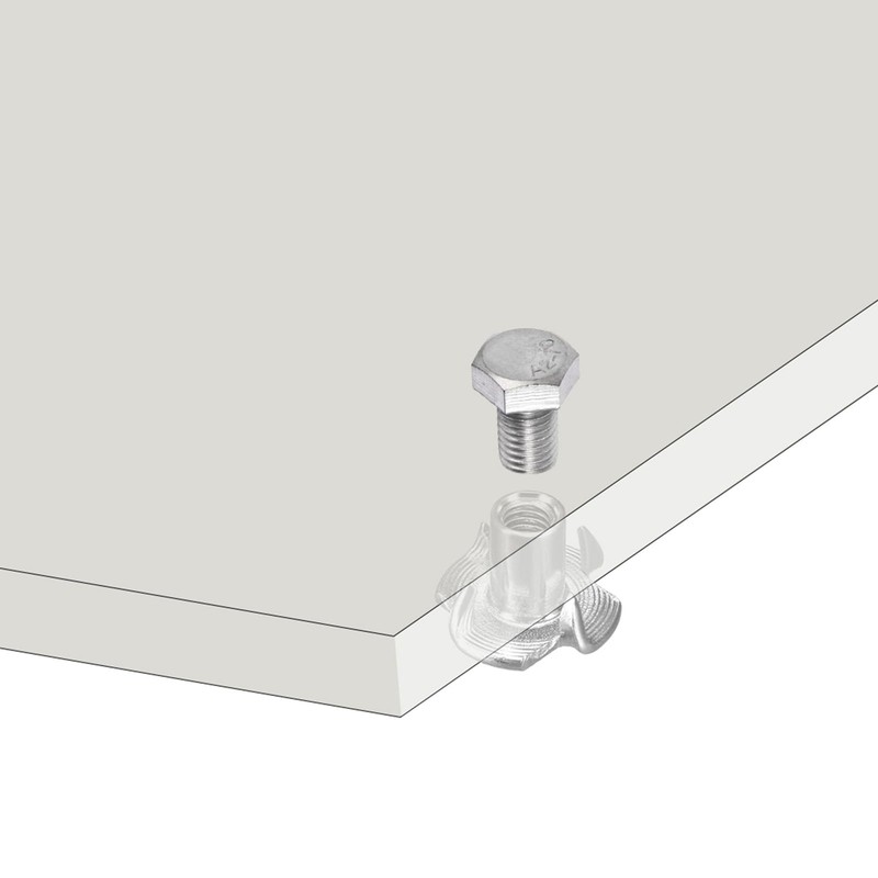 sourcing map 1/4"-20 T-nut 25pcs 304 Stainless Steel 4 Pronged