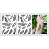 2 Blätter Temporäres Feder Tattoo Fake Tattoo total 28 Feder