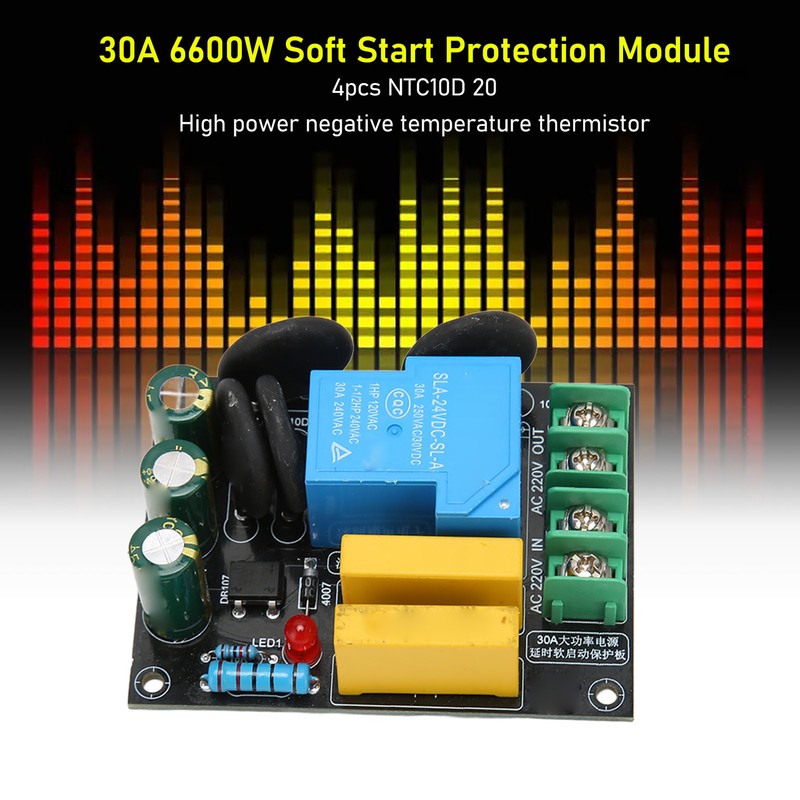 30A 6600W Soft Start Protection Module for Class A Amplifier